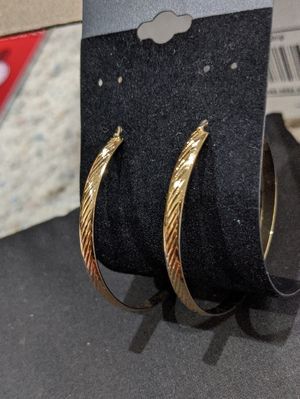 Textured Gold Hoop Earrings for Women